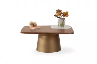 Bueno Coffee Table White Brass TB-322