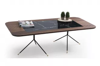 Diamond Coffee Table Walnut Black