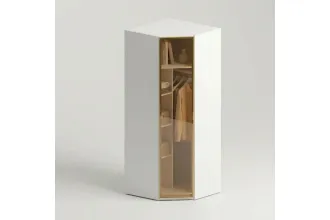 Dora 1-door Corner Wardrobe Wıth Glass Doors - Gd 13