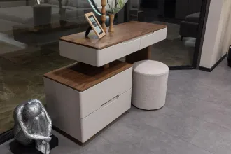 Lotus Walnut Dresser + Mırror