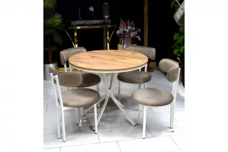 Meriç Kitchen Table Set White - Atlantic Pine