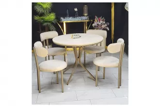Meriç Kitchen Table Set Cappucino - Traverten