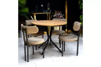 Meriç Kitchen Table Set Black - Atlantic Pine