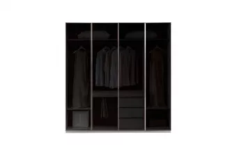 Noble 4 Kapılı Akordiyon Dolap (Cam Kapaklı)