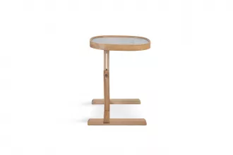 Opus Square Side Table Oak - Gray Marble KD-3502-MG