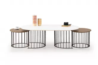 Ripa Coffee Table White Brass TB-333