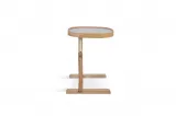 Opus Square Side Table Oak - Gray Marble KD-3502-MG