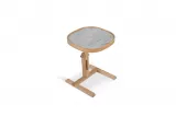 Opus Square Side Table Oak - Gray Marble KD-3502-MG