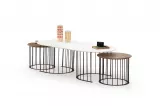 Ripa Coffee Table White Brass TB-333