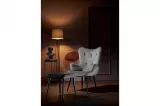 Roma Armchair + Pouff Gray