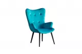 Roma Armchair + Pouff Blue