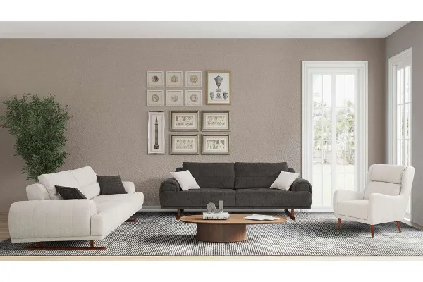 Palermo Sofa Set Wood Leg