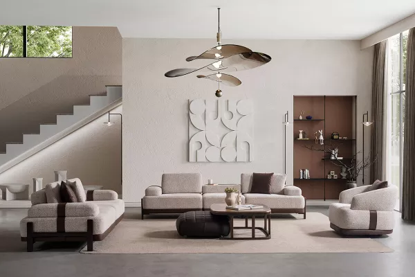 Rina Sofa Set - Wooden Leg